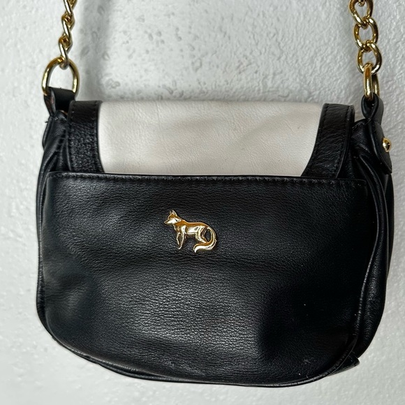Emma Fox Leather Two Tone Saddle Cross-Body Bag - Picture 3 of 7